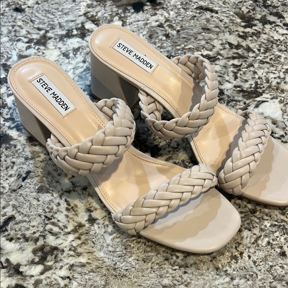 Steve Madden Women's Braided Strap Sandals - Cream